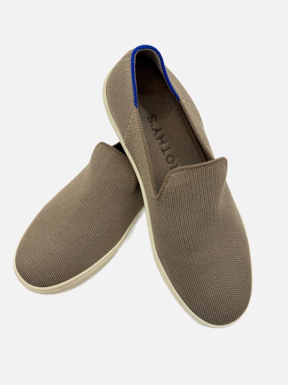 Rothy’s Women's The Original Slip On Sneaker Latte Beige Knit Shoes Size 7.5